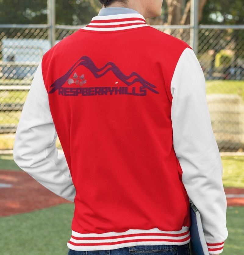 red varsity jacket for men and women made by respberryhills